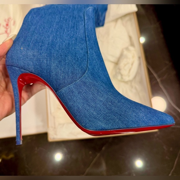 Christian Louboutin “Kate LoubiJean RocknRide” Over-the-Knee Denim Boots 39.5 - Picture 8 of 17